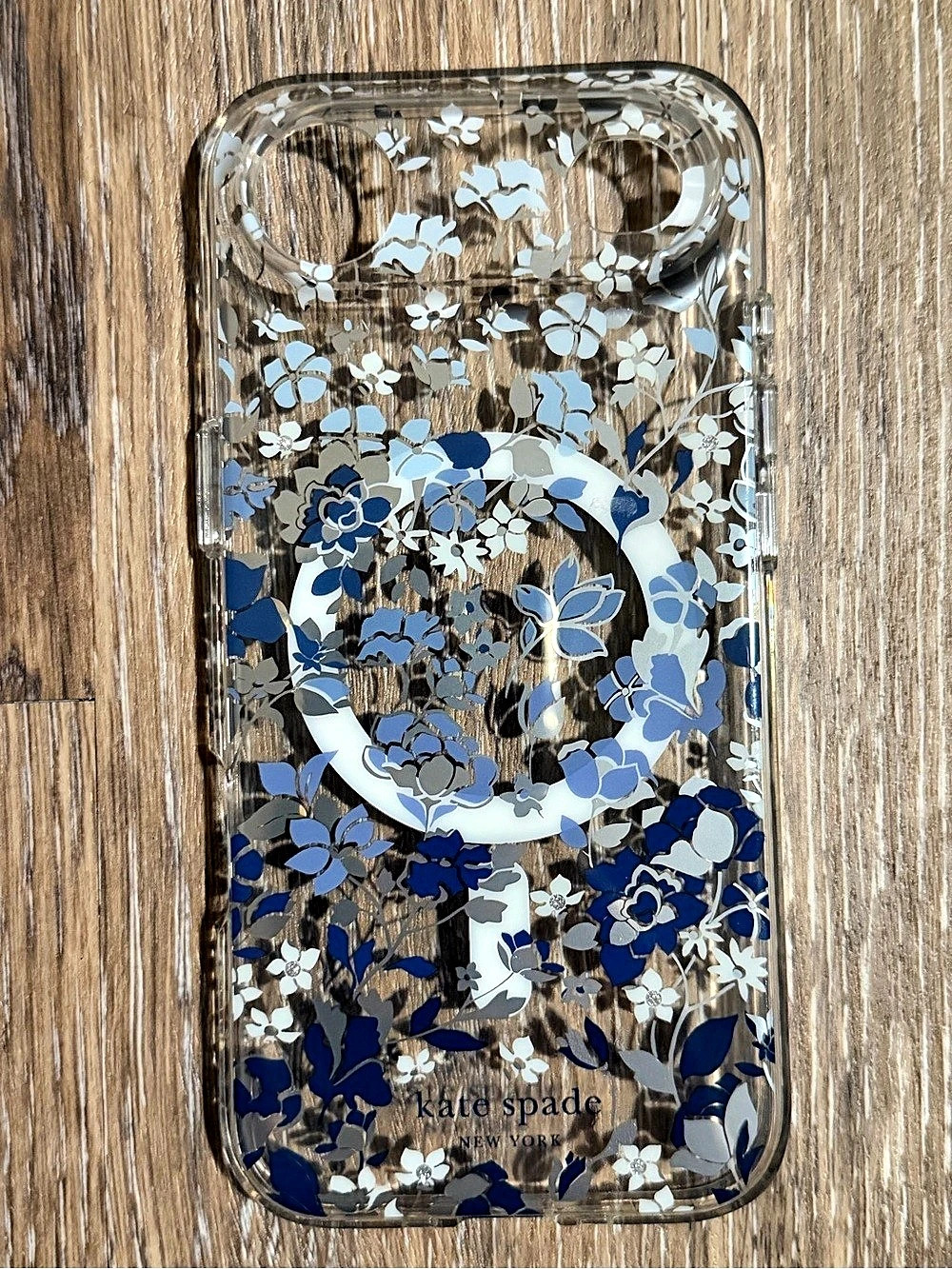 Kate Spade Flower Bed Blue Mag Safe Apple 17 Air Phone Case NWOT